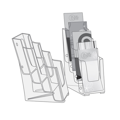 Display brochure size, 4 compartments