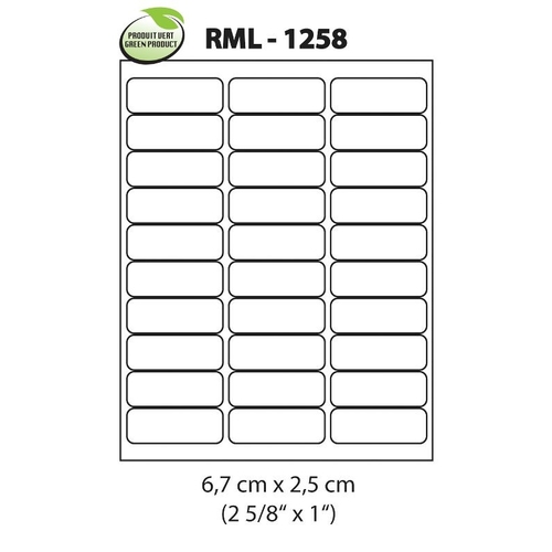 Étiquettes laser: 2 5/8