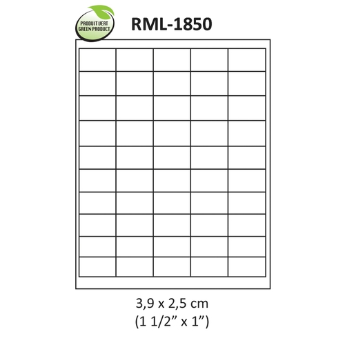 Étiquettes laser: 1 1/2