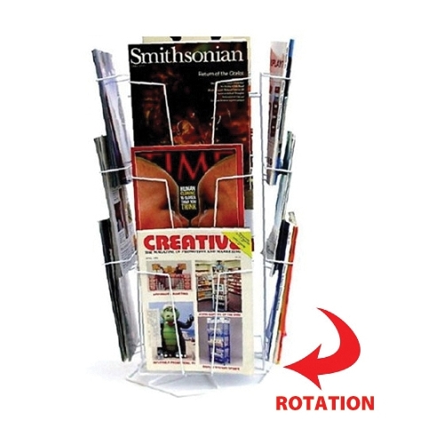 Présentoir de comptoir rotatif, magazine