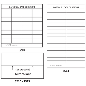 Date due replacement slip - self-adhesive - bilingual