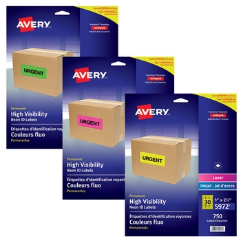 Étiquettes Avery® : fluo