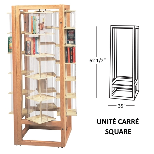 Présentoir à tours rotatives MAR-LINE® sur support en bois