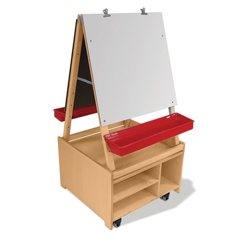 Adjustable easel and base cabinet from Whitney Brothers