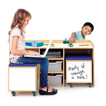 Activity desk and mobile bin set from Whitney Brothers