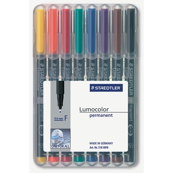 Marqueur permanent Lumocolor® à pointe fine - Pqt de 8