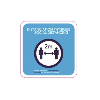 Social distancing stickers