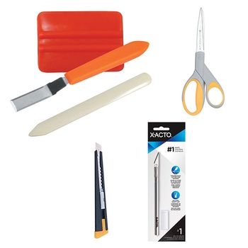 Scissors, Presser, label peeler and bone folder
